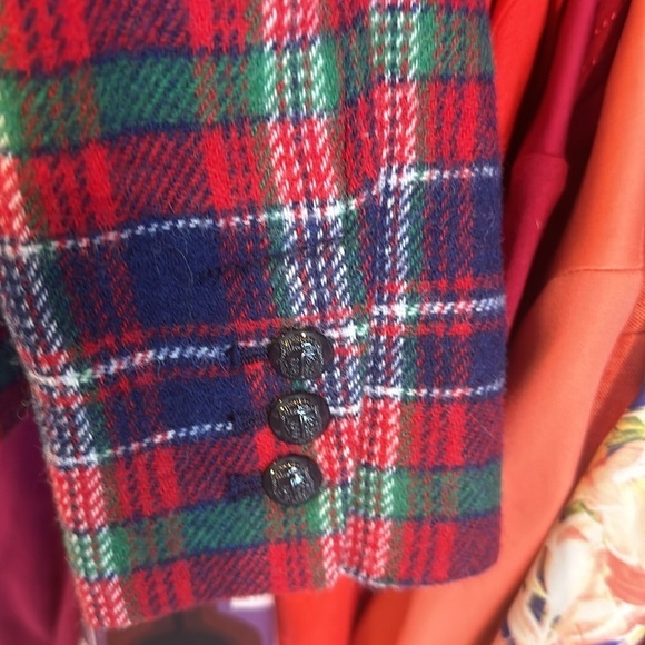 Talbots red/blue/green plaid blazer. Size 2​ - Picture 3 of 5